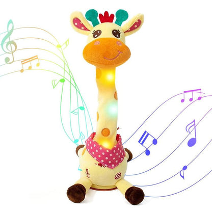 MIAODAM Talk Back Duck Toy, Electric Dancing Light up Rattles Toys, Recording & Repeating, Singing & Dancing, 60 Songs (Drum Dancing Duck)