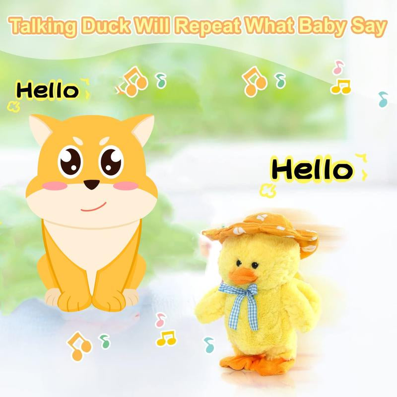 MIAODAM Singing Stuffed Duck, Dancing Talking Toys That Repeat What You Say, Stuffed Animal Toys for Home Decor Ideal Gift