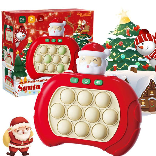 Christmas Santa Claus Pop Fidget Game Toys,Quick Push Pattern Electric Poping Bubble Squeeze Sensory Fidget Toys, Handheld Console Game Machine,Mini Games Sensory Toys for Xmas Birthday Gifts