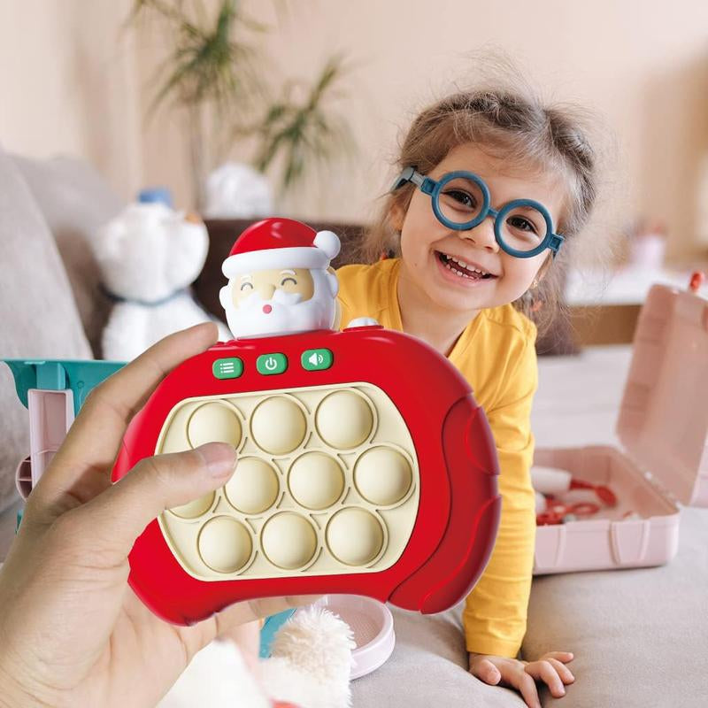 Christmas Santa Claus Pop Fidget Game Toys,Quick Push Pattern Electric Poping Bubble Squeeze Sensory Fidget Toys, Handheld Console Game Machine,Mini Games Sensory Toys for Xmas Birthday Gifts