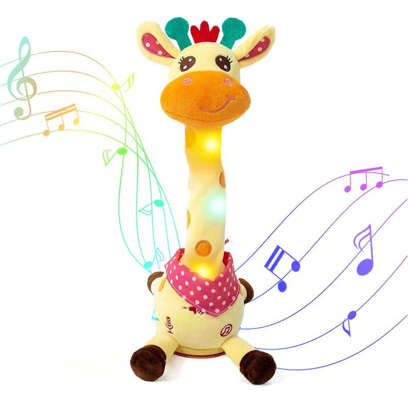 MIAODAM Talk Back Duck Toy, Electric Dancing Light up Rattles Toys, Recording & Repeating, Singing & Dancing, 60 Songs (Drum Dancing Duck)