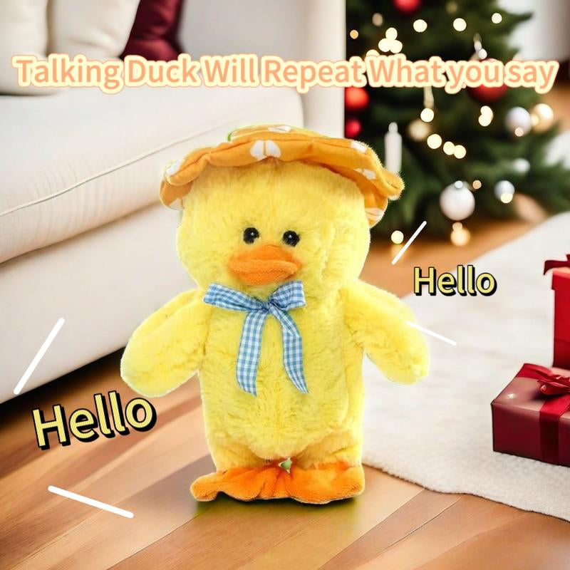 MIAODAM Singing Stuffed Duck, Dancing Talking Toys That Repeat What You Say, Stuffed Animal Toys for Home Decor Ideal Gift