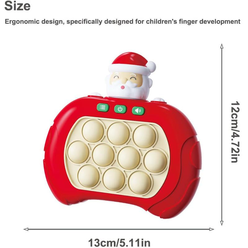 Christmas Santa Claus Pop Fidget Game Toys,Quick Push Pattern Electric Poping Bubble Squeeze Sensory Fidget Toys, Handheld Console Game Machine,Mini Games Sensory Toys for Xmas Birthday Gifts