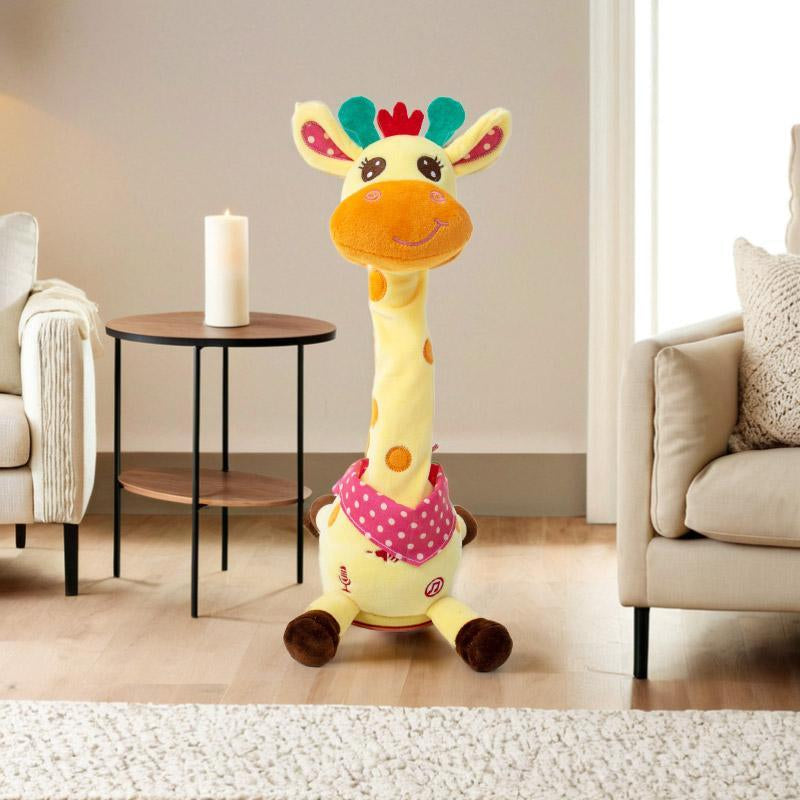 MIAODAM Talk Back Duck Toy, Electric Dancing Light up Rattles Toys, Recording & Repeating, Singing & Dancing, 60 Songs (Drum Dancing Duck)